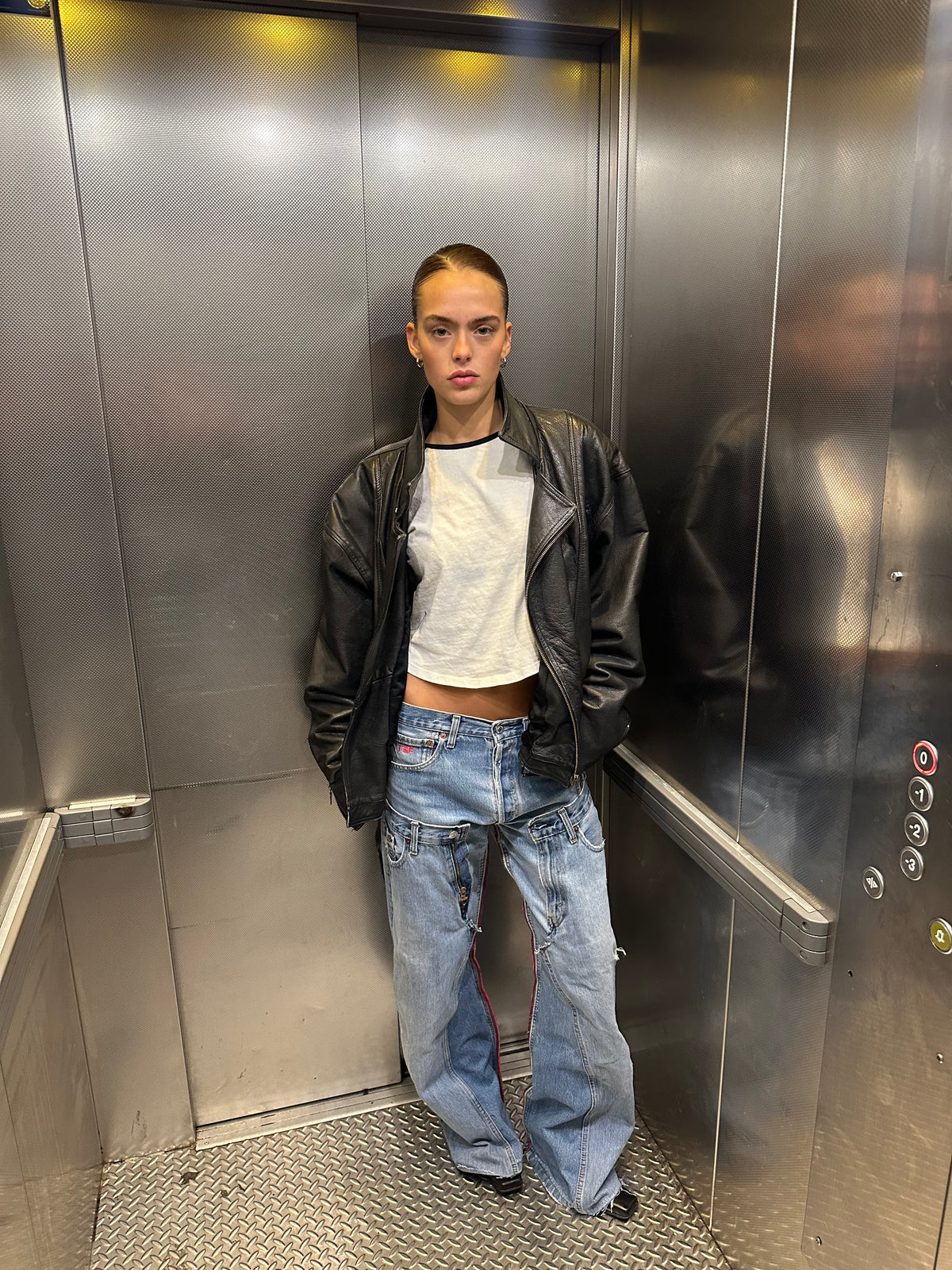 double denim- reworked jeans
