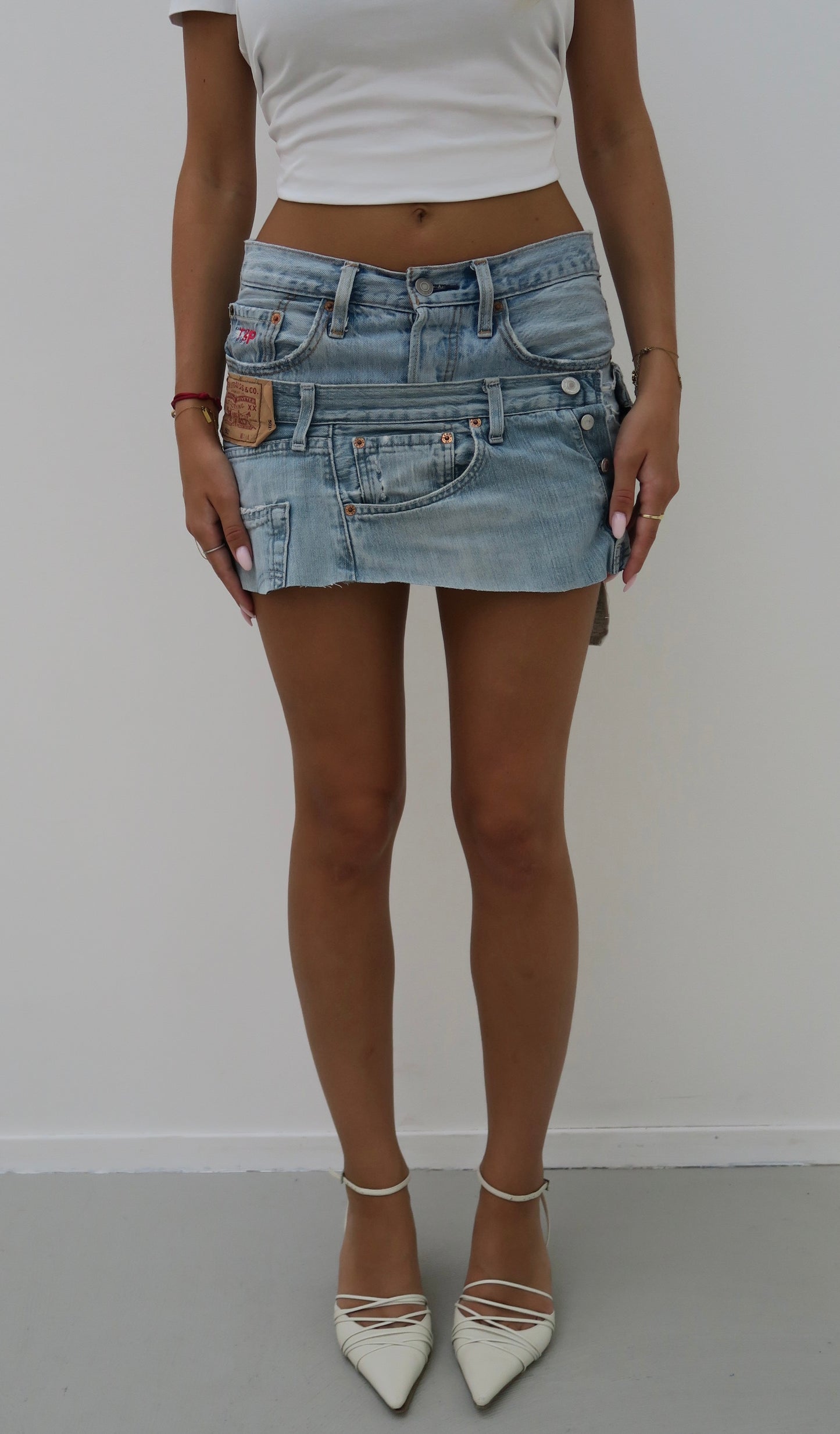double up - reworked skirt