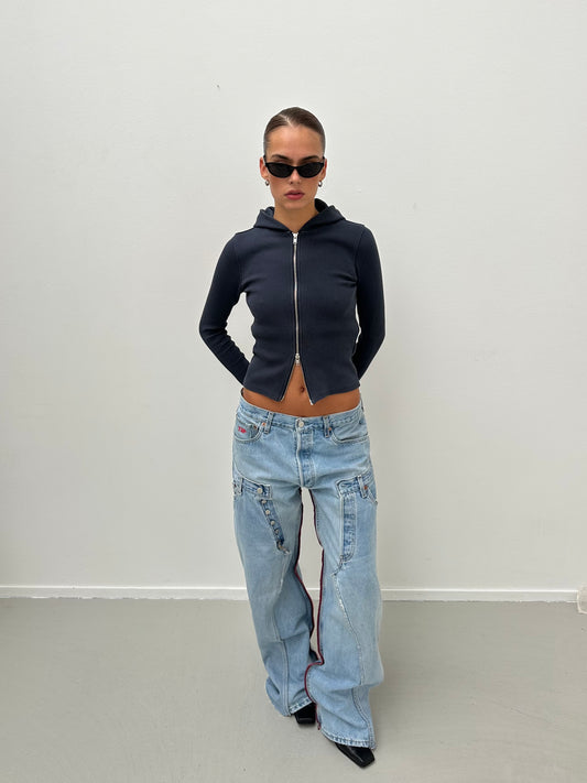 double denim - reworked jeans