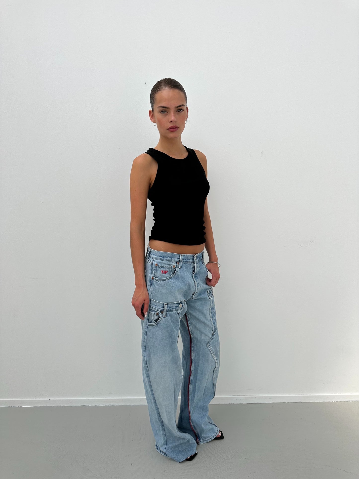 double denim - reworked jeans