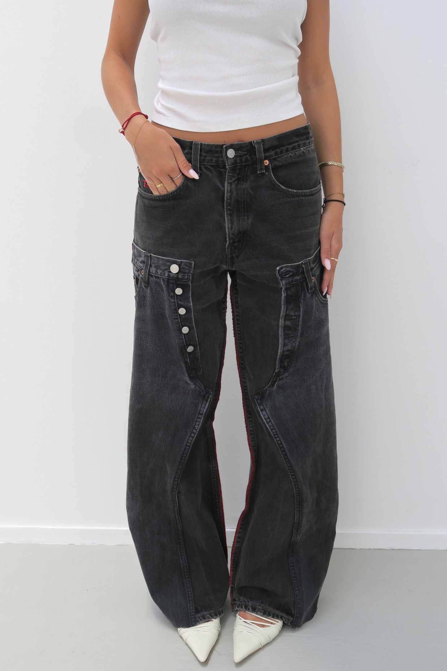 double denim - reworked jeans