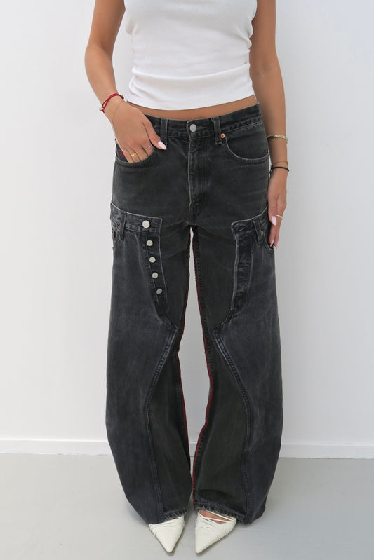 double denim - reworked jeans