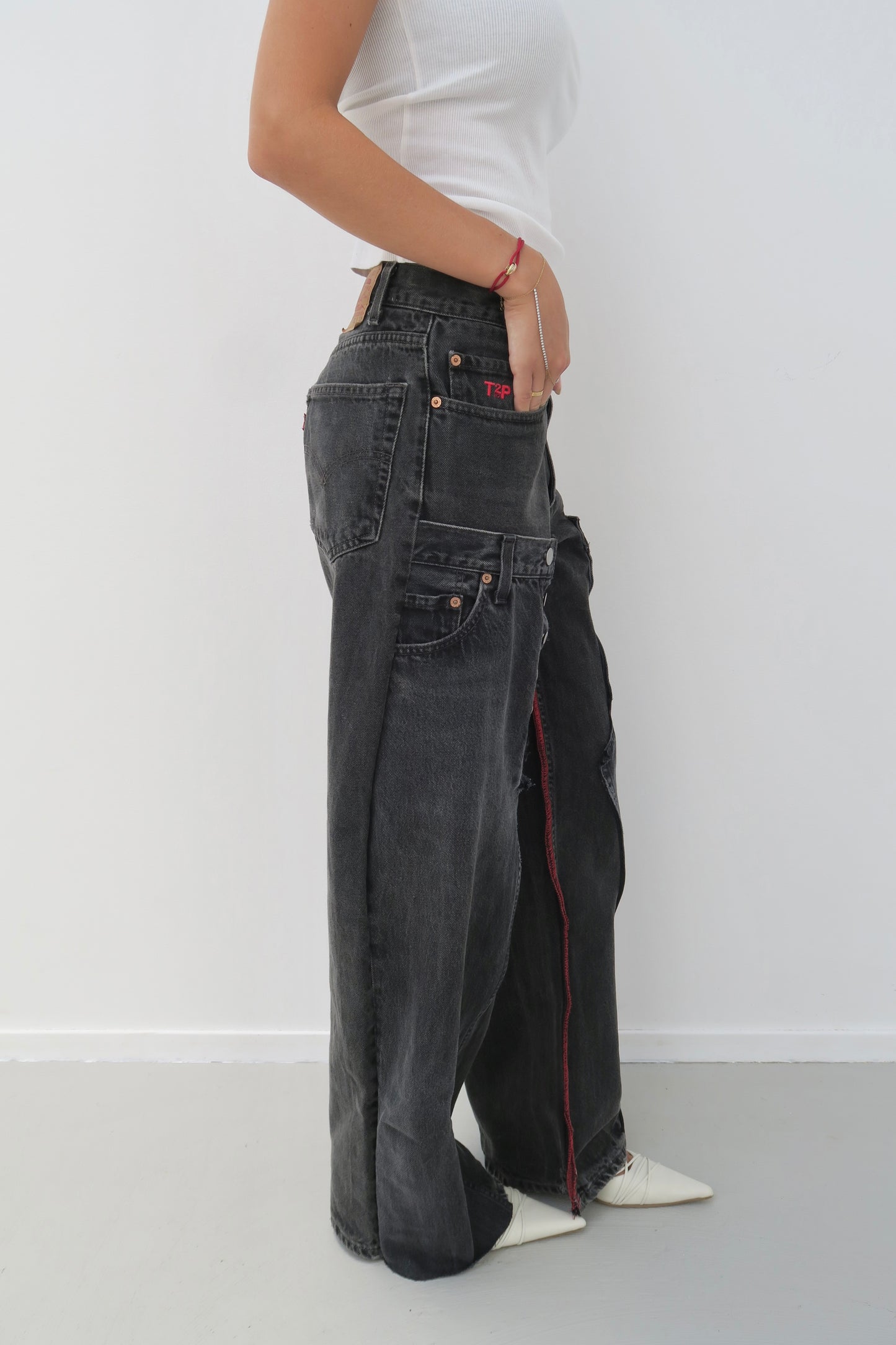 double denim - reworked jeans