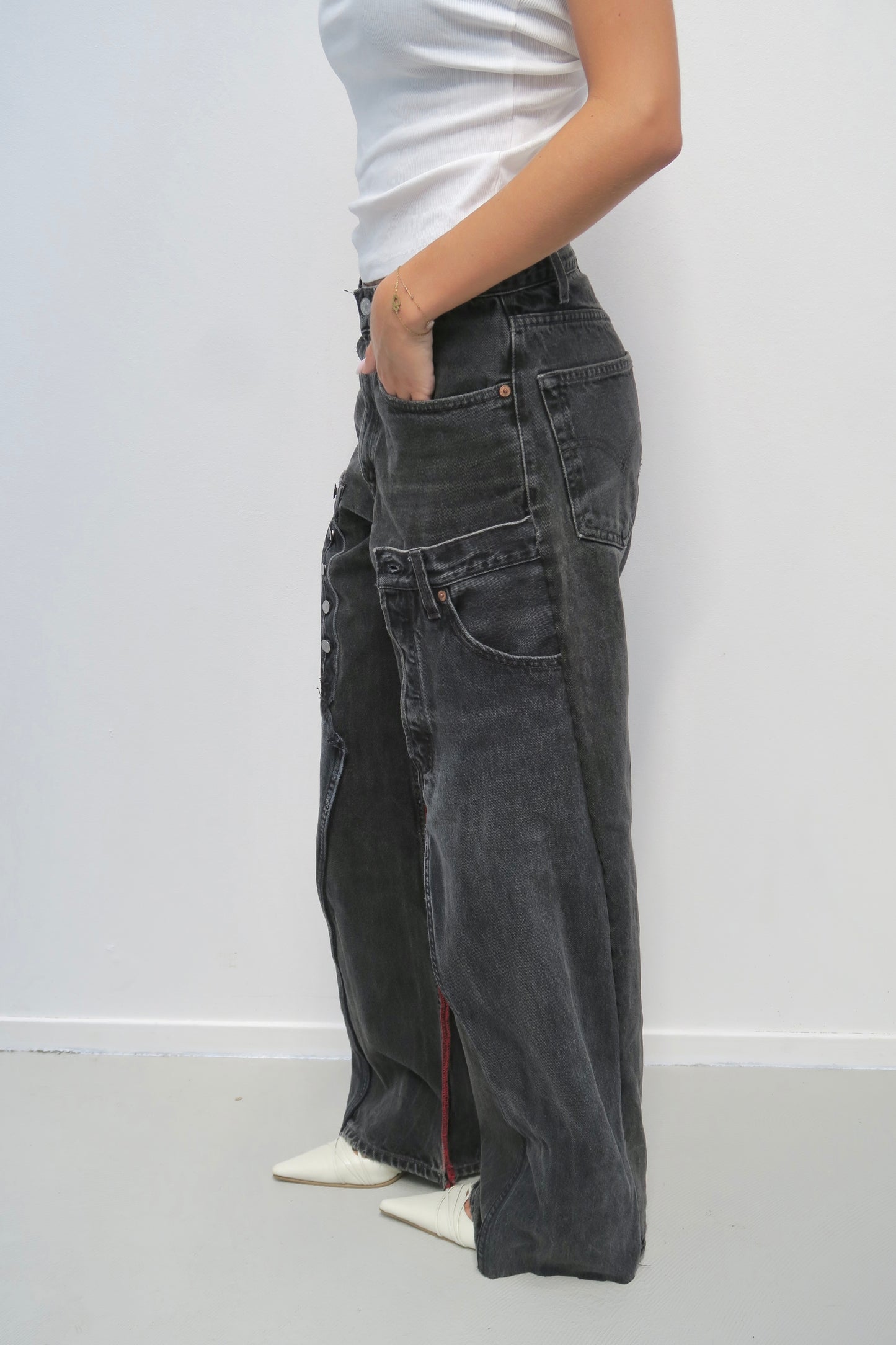 double denim - reworked jeans