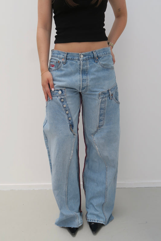 double denim - reworked jeans