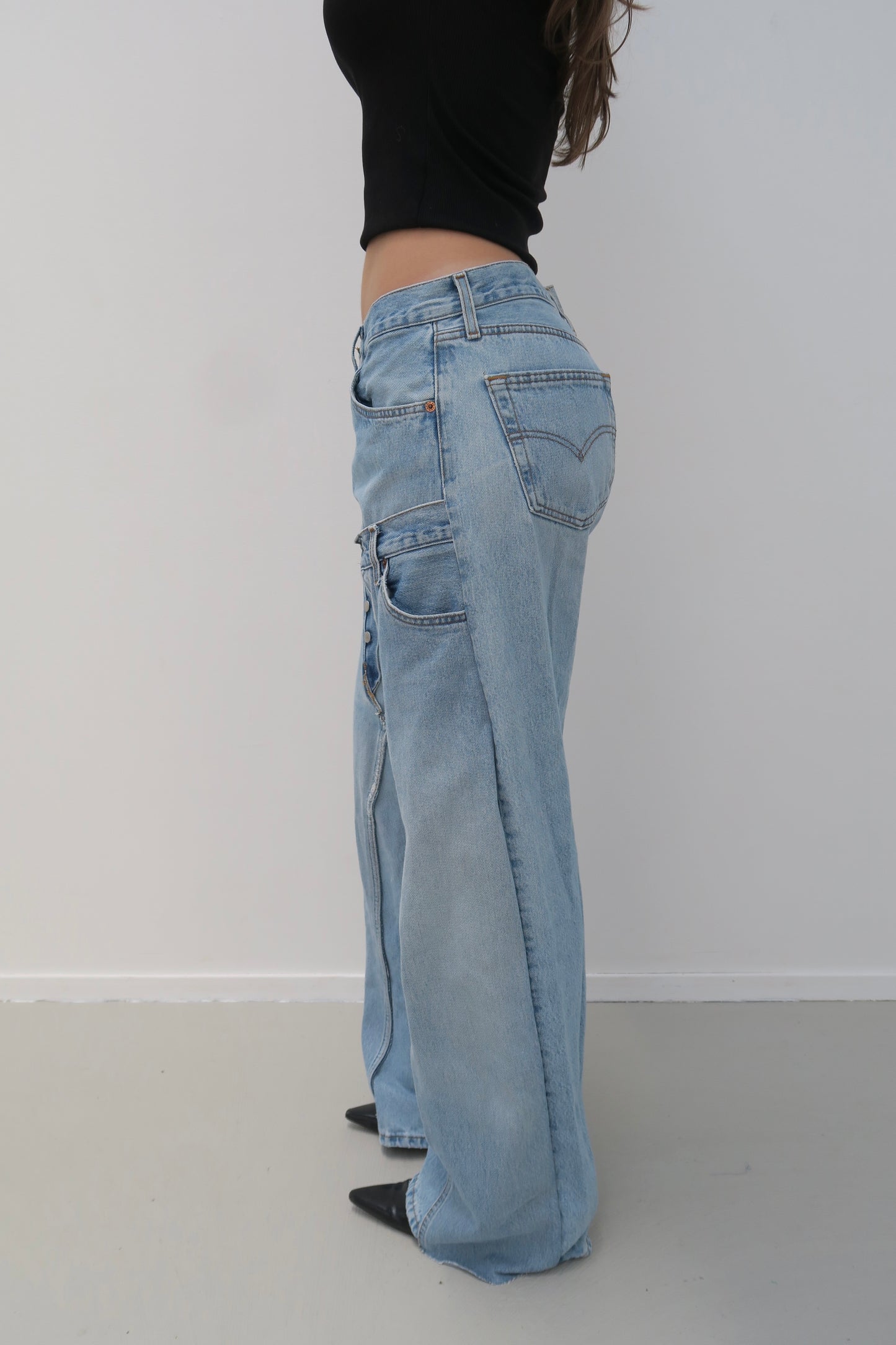 double denim - reworked jeans