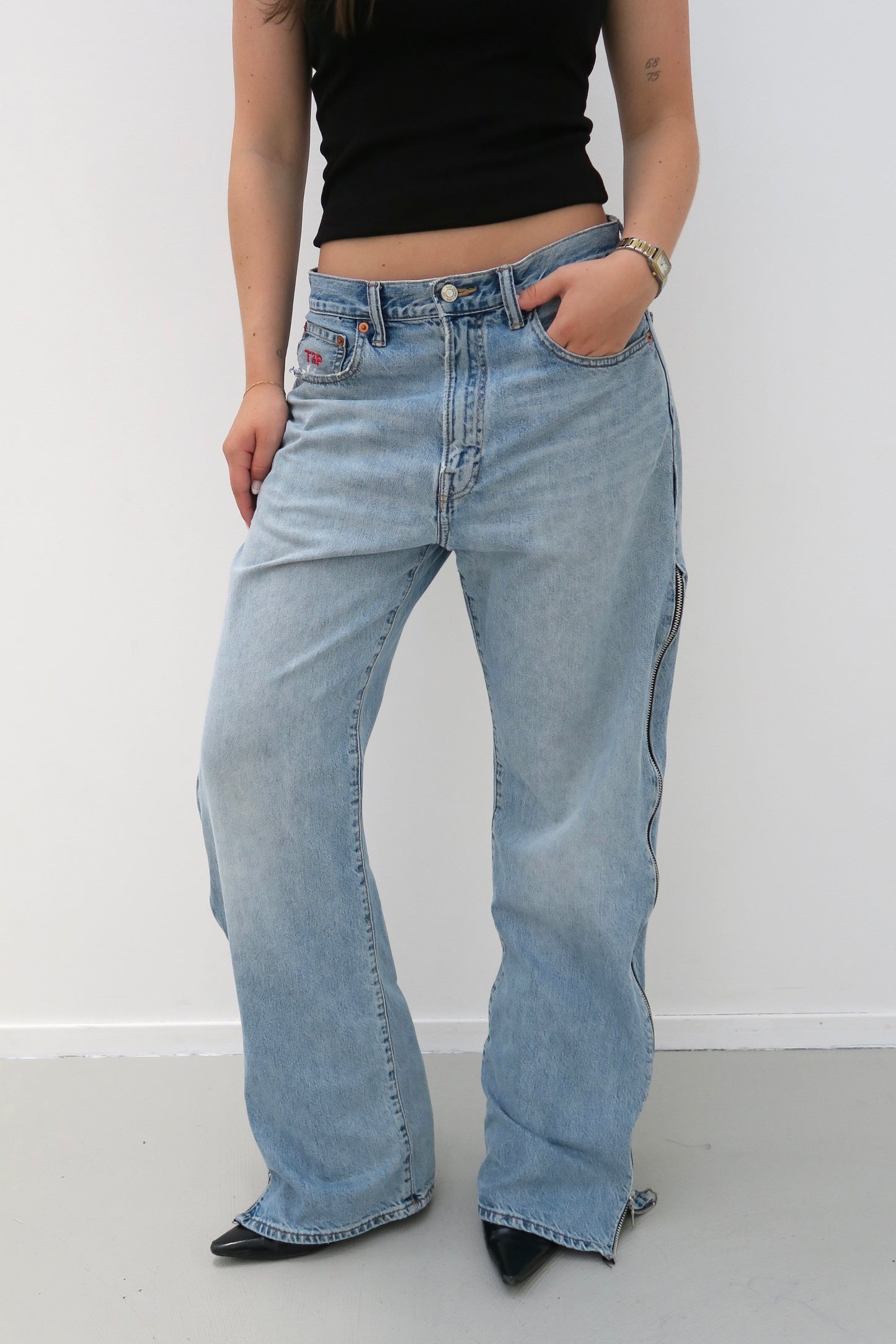 zip seam - reworked GAP jeans