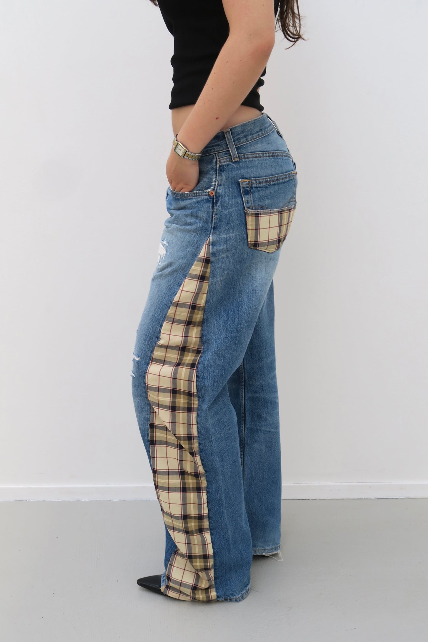 checker - reworked jeans