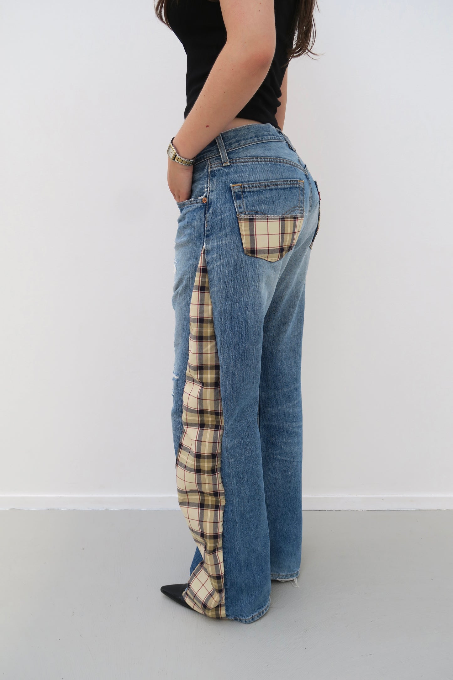 checker - reworked jeans