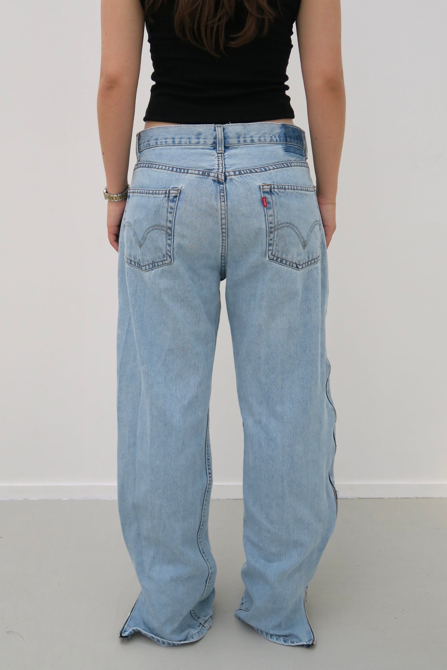 zip seam - reworked jeans