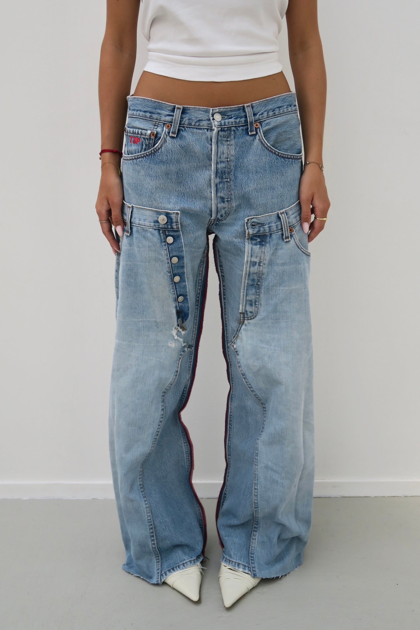 double denim - reworked jeans