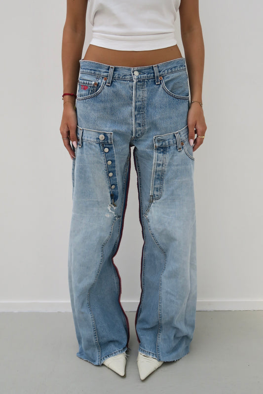 double denim - reworked jeans