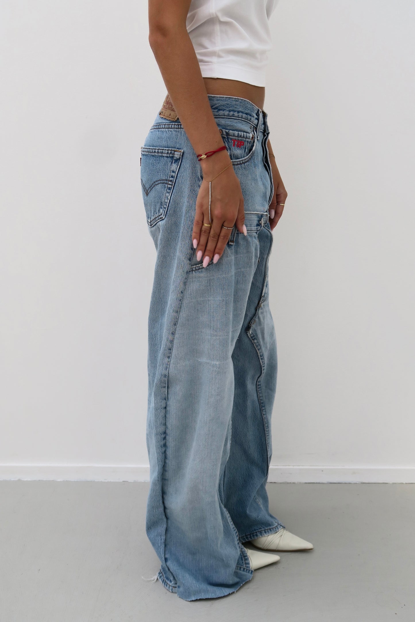 double denim - reworked jeans