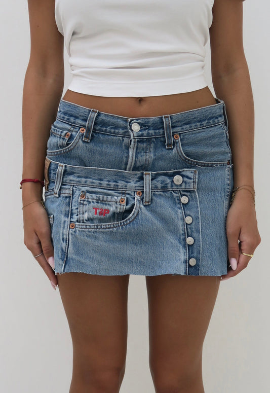 double up - reworked skirt