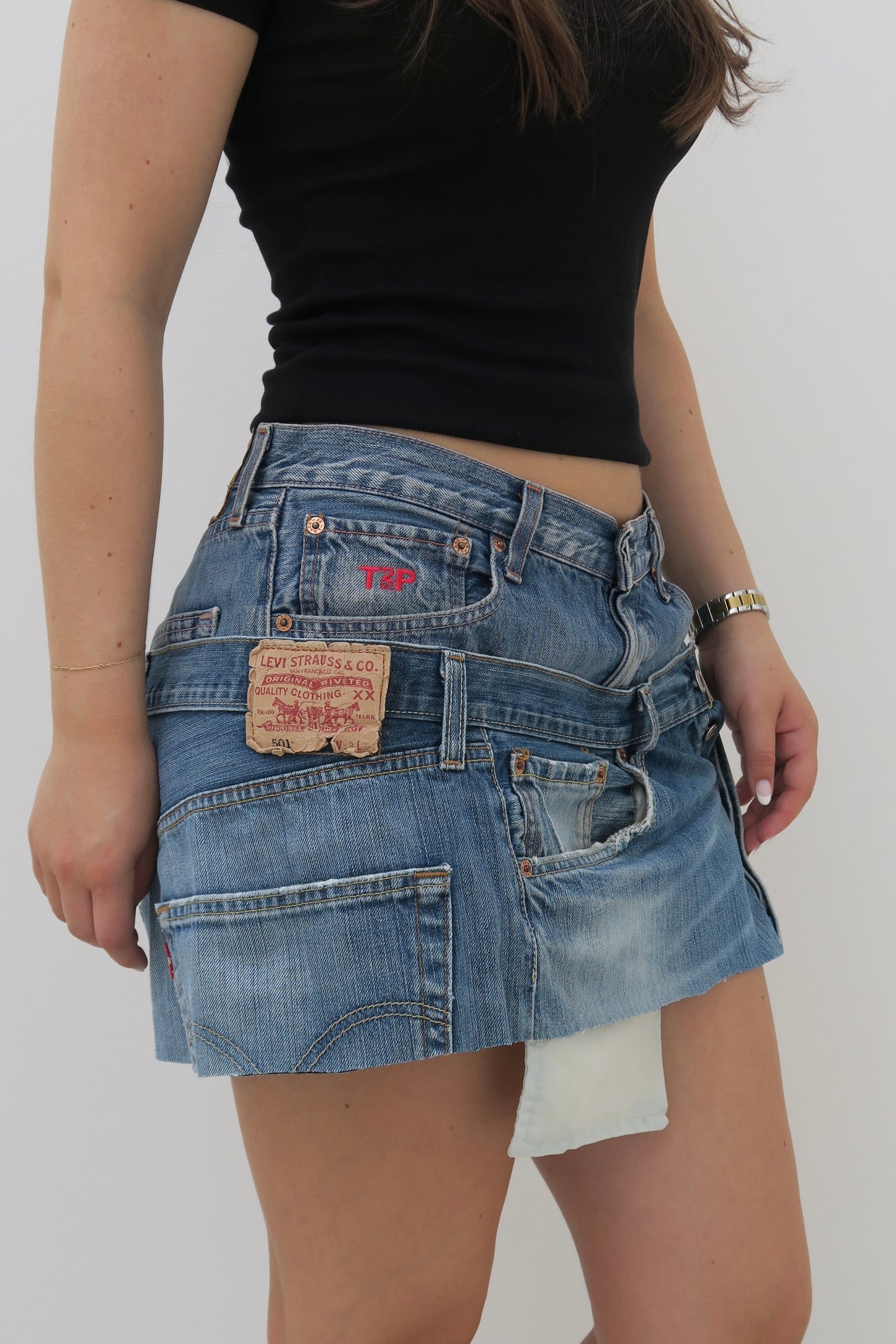 double up - reworked skirt