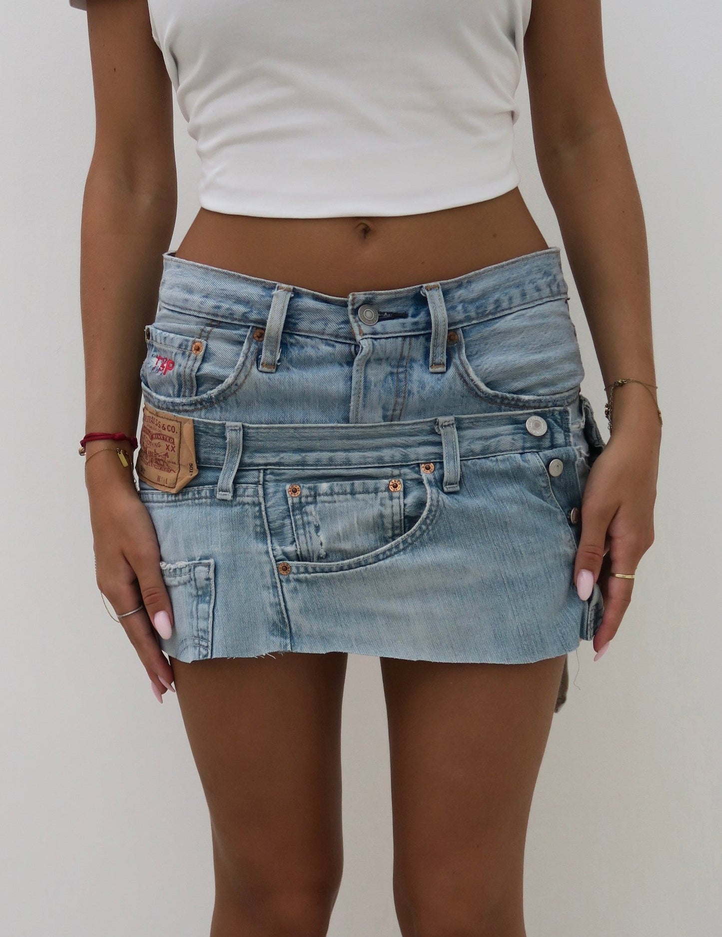 double up - reworked skirt