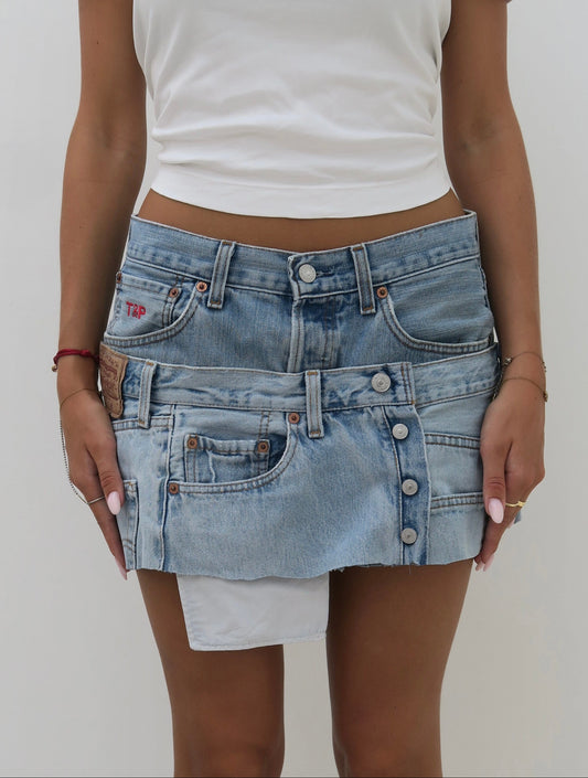 double up - reworked skirt